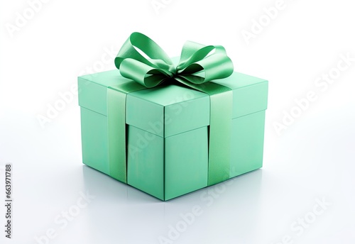 Emerald Green Gift Box on White Background © alauli