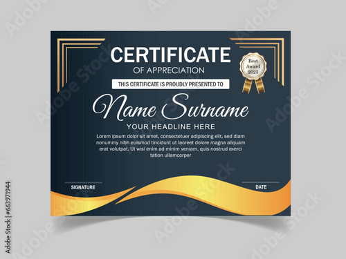 vector certificate template with elegant elements