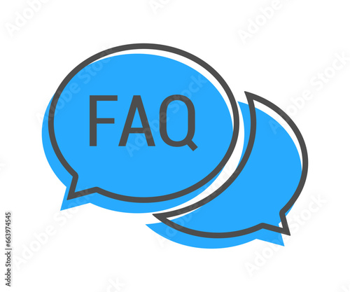 Talk bubble speech icon in trendy style. Chat symbol. Online live support, FAQ, help. Outline, flat and colored style icon for web design. Vector illustration.