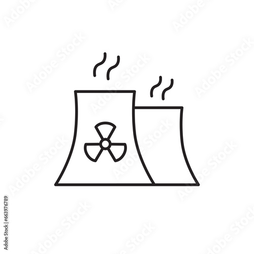 Nuclear plant icon. Nuclear plant flat sign design. Radiation vector symbol bio hazard pictogram. UX UI icon power plant