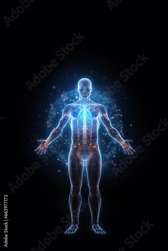 3d rendered illustration of a body, x-ray anatomy