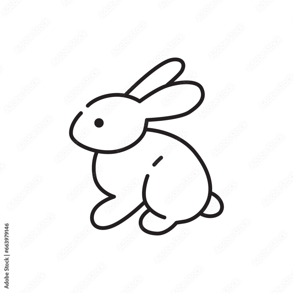 Rabbit icon. Hare flat sign design. Rabbit symbol bunny pictogram. Hare icon. Rabbit sign. UX UI icon