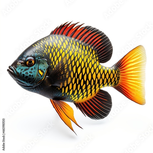 Oscar fish isolated on white background