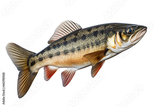 Zander fish isolated on white background