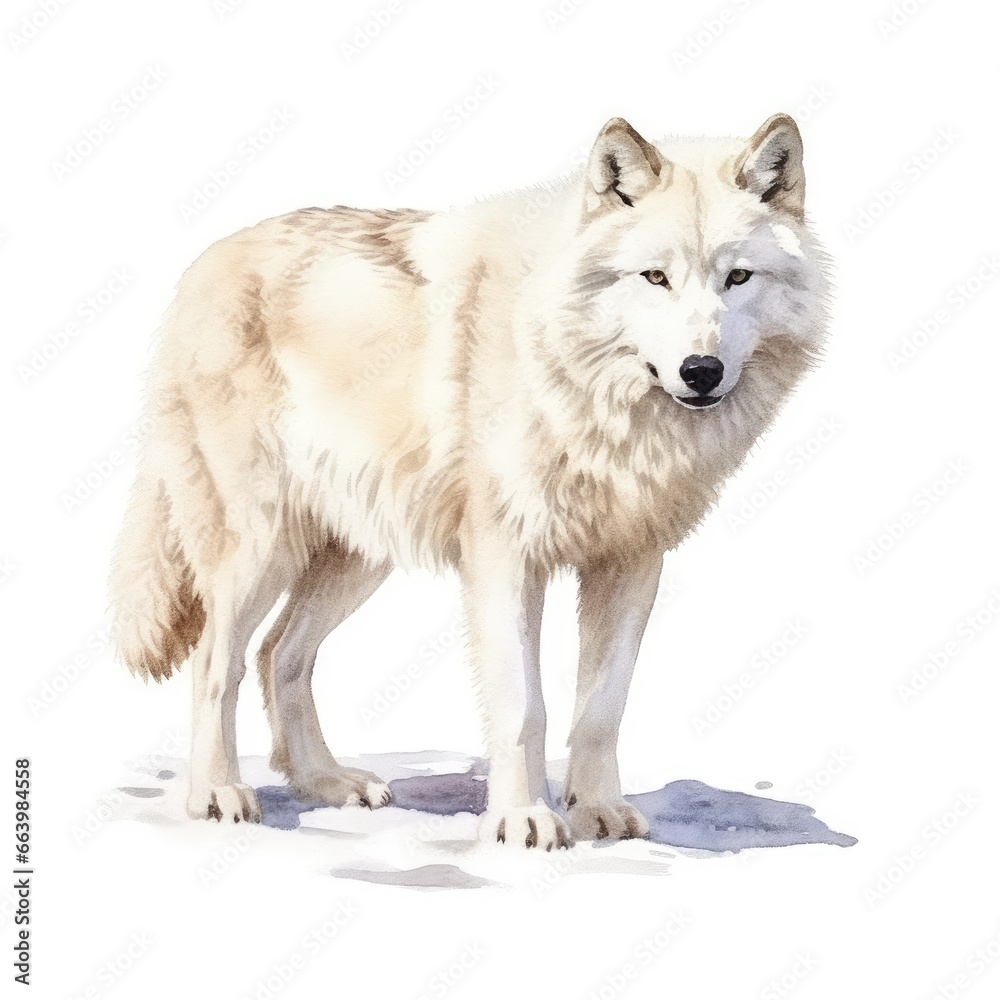 white wolf isolated on white