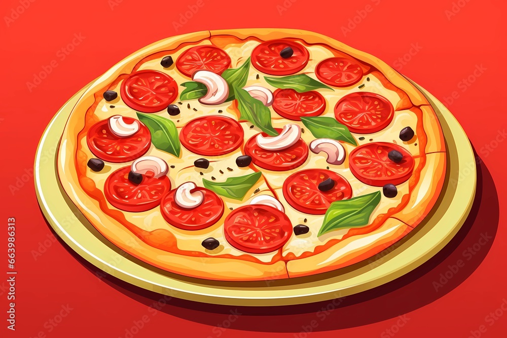 italian pizza, illustration for pizzeria, snack bar, menu italian pizza, illustration for pizzeria, snack bar, menu