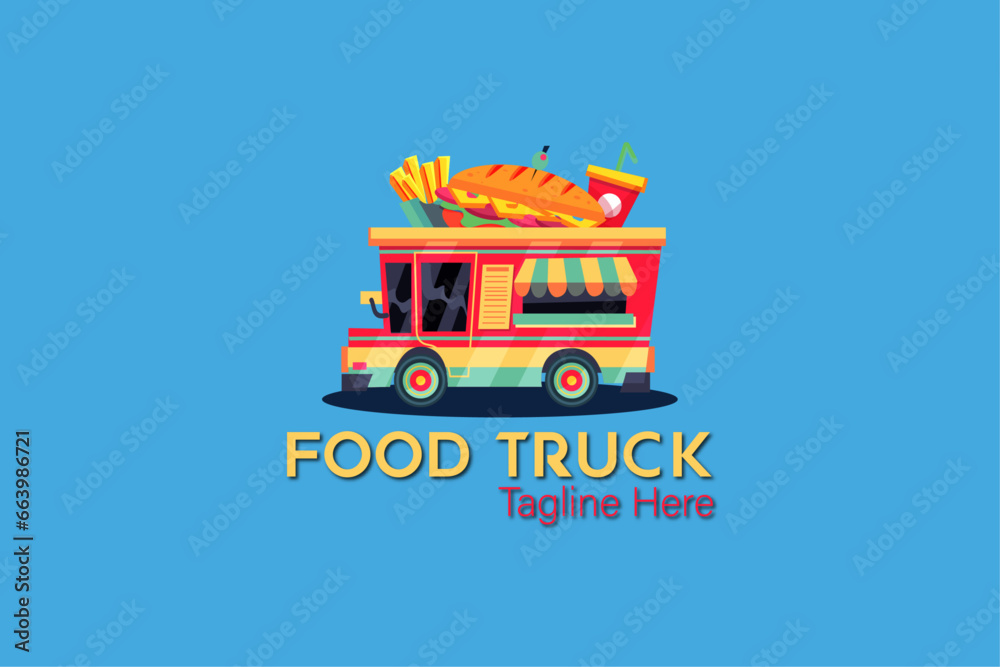 Creative Luxury  Food truck logo design	
