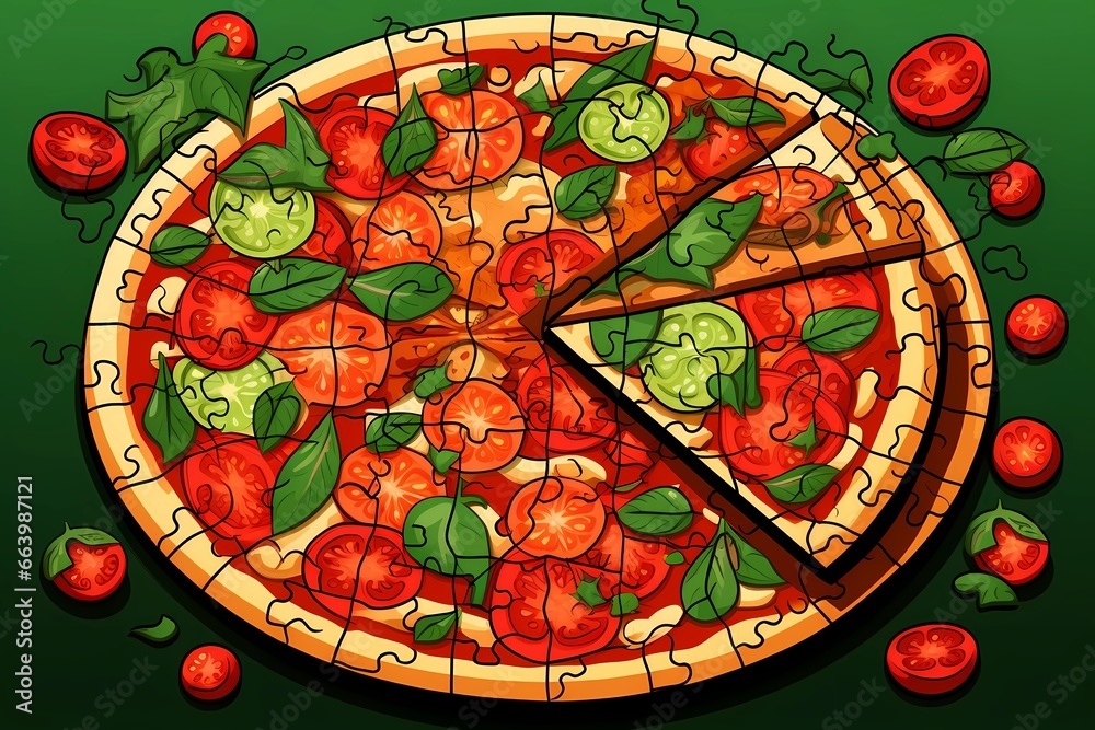 illustration of pizza, pizzeria