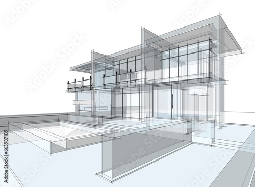 house building sketch architectural 3drendering