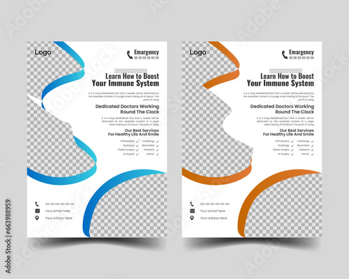 Vector healthcare medical agency Flyer template design