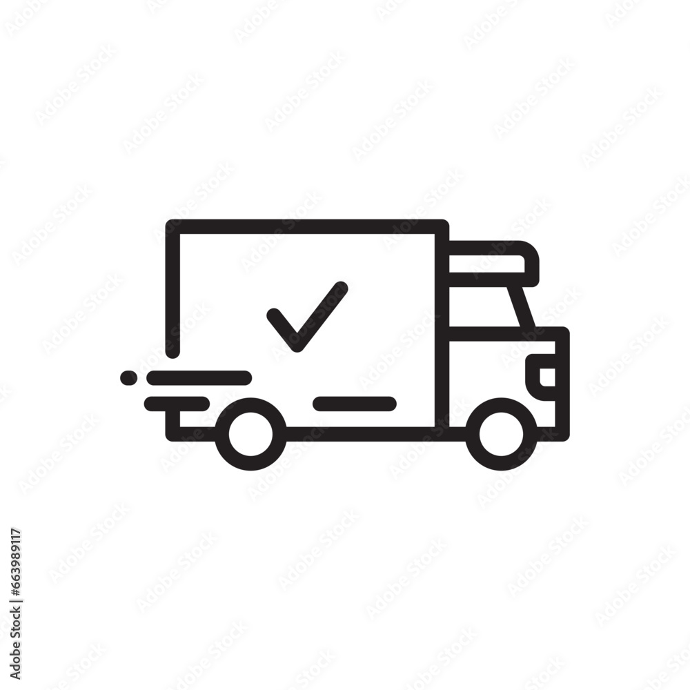 Delivery truck vector icon. Van flat sign design. Truck symbol pictogram. Lorry UX UI icon Delivery truck vector icon. Van flat sign design. Truck symbol pictogram. Lorry UX UI icon