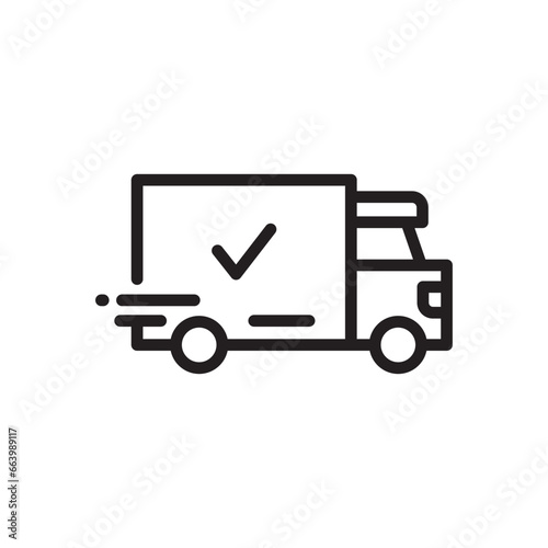 Delivery truck vector icon. Van flat sign design. Truck symbol pictogram. Lorry UX UI icon