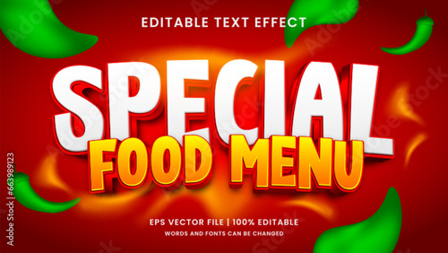 Special food 3d editable text effect