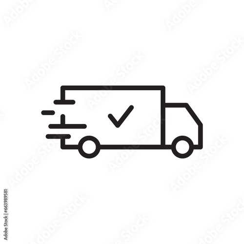 Delivery truck vector icon. Van flat sign design. Truck symbol pictogram. Lorry UX UI icon