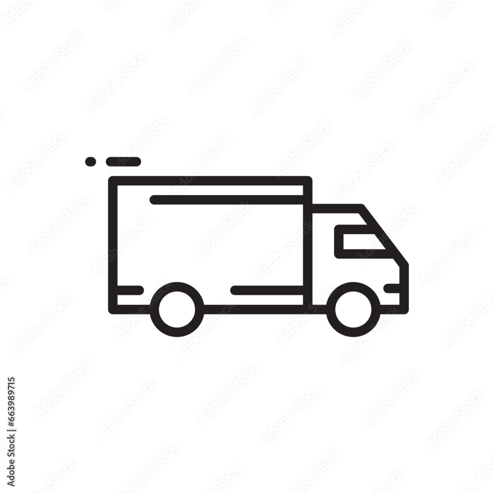 Delivery truck vector icon. Van flat sign design. Truck symbol pictogram. Lorry UX UI icon
