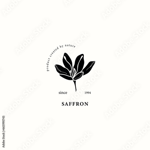 Flat vector saffron flower illustration photo