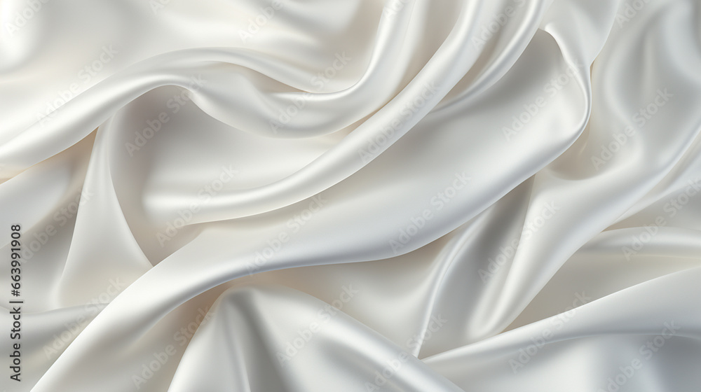 Obraz premium White silk fabric texture luxurious background 3d Rendering, 4k Ultra hd
