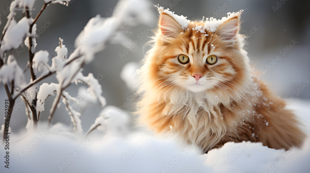 Playful Christmas Kitty frolicking in the Snow Playful Christmas Kitty frolicking in the Snow