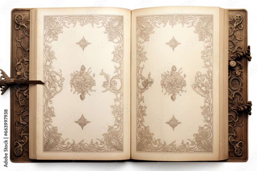 blank page of grimoire, on white background