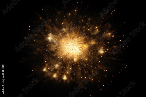 Fireworks in the night sky. Fireworks flashes on a dark background.