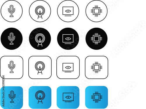 set of icons digital signal icon photo