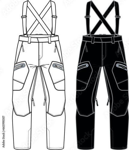 Winter Sports Apparel Design Vector Illustrations for Ski Pants