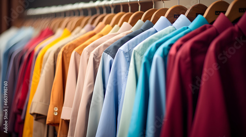 Shirts clothing of different colors attractive wardrobe set © StockShots