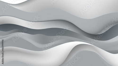 Futuristic abstract 3D white curved lines background. Modern gradient illustration, minimal. Digital drawing for interior design, fashion textile, wallpaper, website