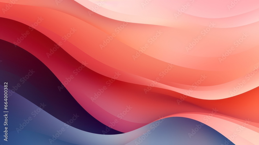 Fototapeta premium Abstract 3D pastel wavy curved lines background. Modern gradient illustration, minimal design. Futuristic artwork, digital drawing for interior design, fashion textile fabric, wallpaper
