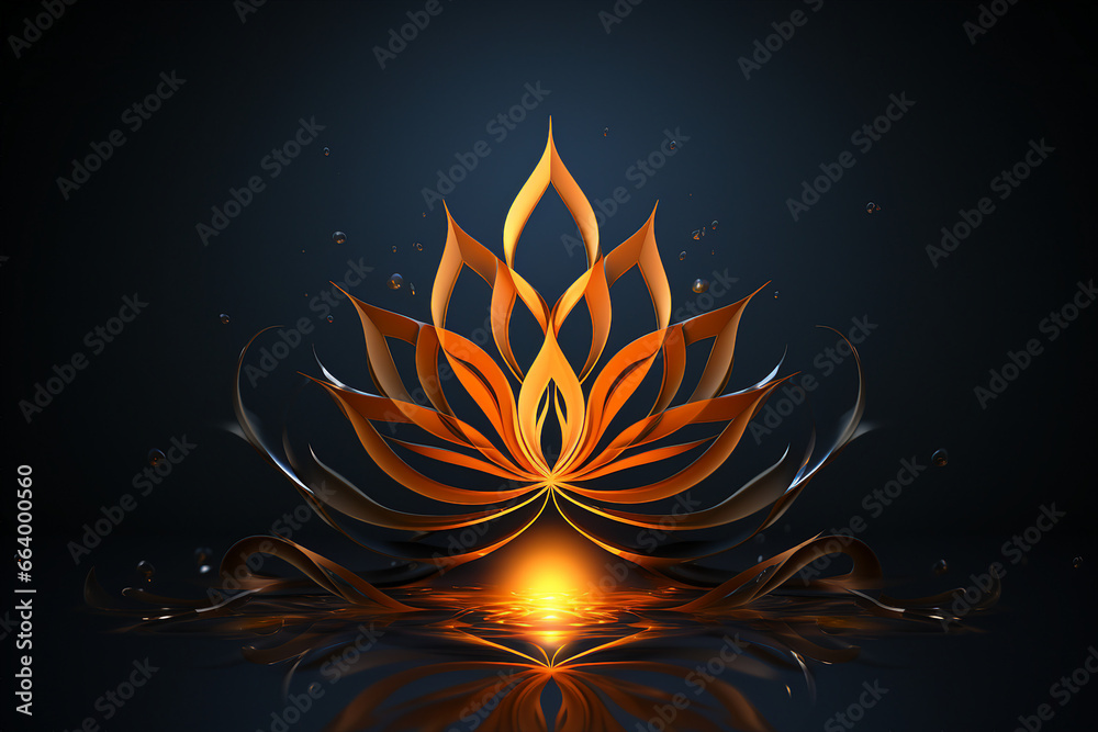Generative AI picture of beautiful lotus gracefully poised on dark backdrop Generative AI picture of beautiful lotus gracefully poised on dark backdrop