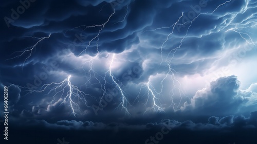 A Dramatic Thunderstorm with Lightning Illuminating the Scene