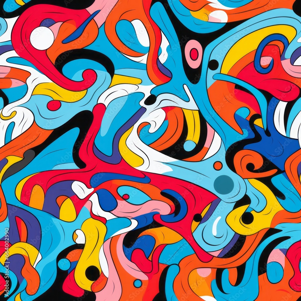 Abstract background of curved multi-colored lines