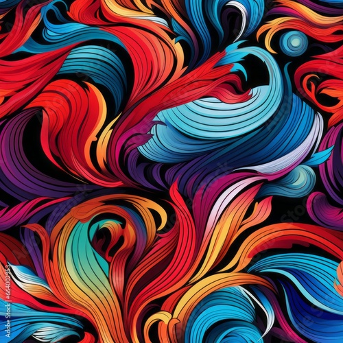 Abstract background of curved multi-colored lines