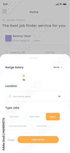 Job Finder, Recruitment, employment,  Job Agency and Work Portal Blue App Ui Kit Template