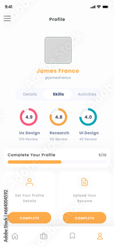 Job Finder, Recruitment, employment,  Job Agency and Work Portal Blue App Ui Kit Template