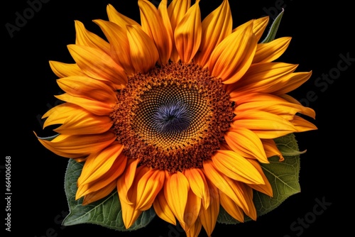 Illustration of a blooming sunflower. Generative AI