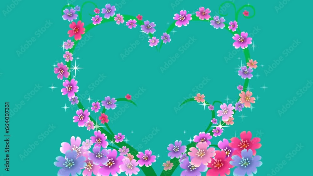 Abstract Heart design decor with flowers background and 2d animation, love background, heart shape, floral, ornament Abstract Heart design decor with flowers background and 2d animation, love background, heart shape, floral, ornament