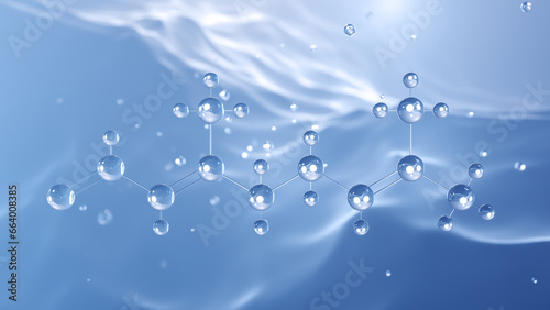 citral molecular structure, 3d model molecule, acyclic monoterpene aldehyde, structural chemical formula view from a microscope