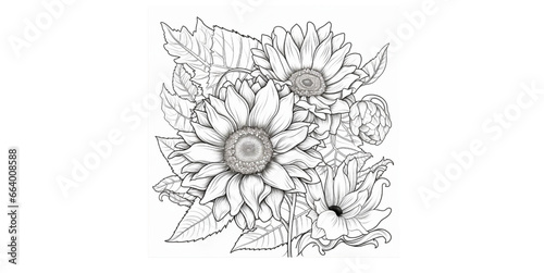 hand drawn sketch of flowers