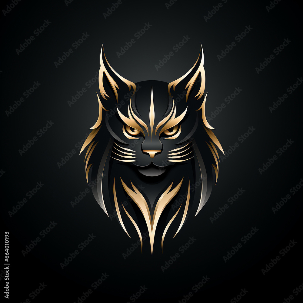 Fototapeta premium cat on a black background