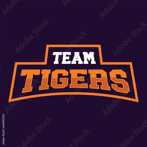 Vector team tigers  Sports club text logo design, editable template, fonts for logo animal mascot,lettering for esports team
