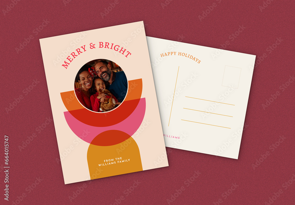 Holiday Photo Postcard Set Stock Template | Adobe Stock