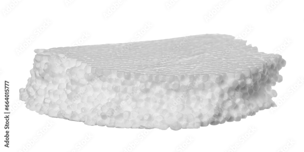 Styrofoam piece flying isolated on white, clipping path Styrofoam piece flying isolated on white, clipping path