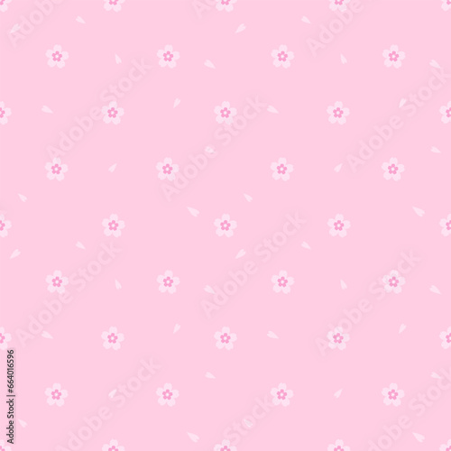 Seamless pattern of Sakura flowers, cherry blossoms, floral background in pink