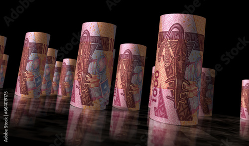 West African CFA Franc money banknotes pack 3d illustration photo