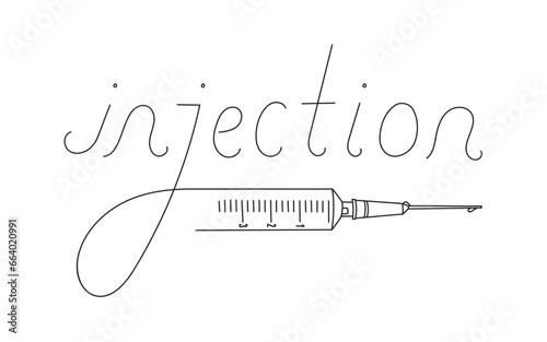 handwritten injection word and injection tool