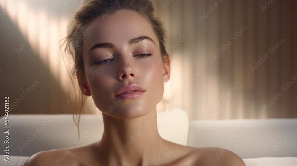 beautiful graceful young face of a woman with closed eyes and beautiful healthy skin beautiful graceful young face of a woman with closed eyes and beautiful healthy skin