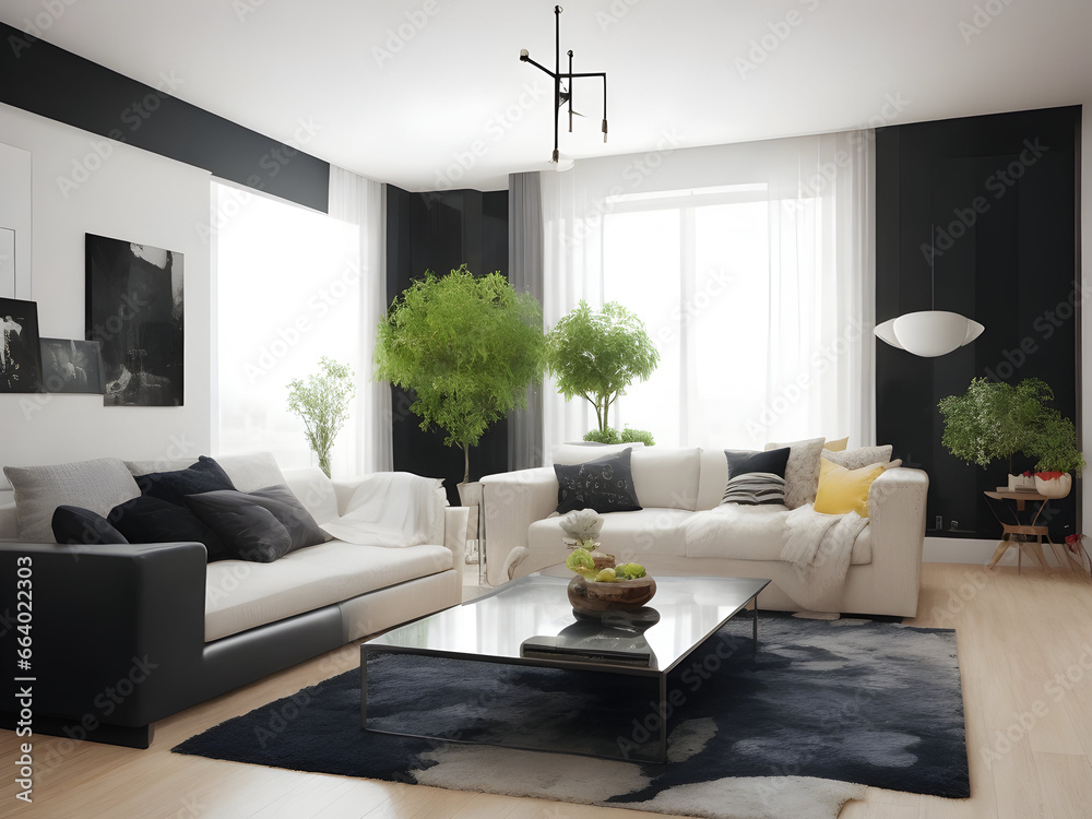 Fototapeta premium modern living room high quality photo
