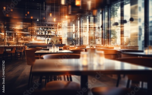 Elegant Blurred Restaurant Interior
