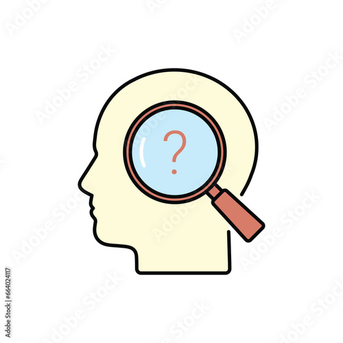 human psychology research, icon vector